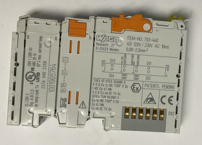 WAGO 753-440 DIGITAL INPUT MODULE 120V/230VAC 10MS 4DI
