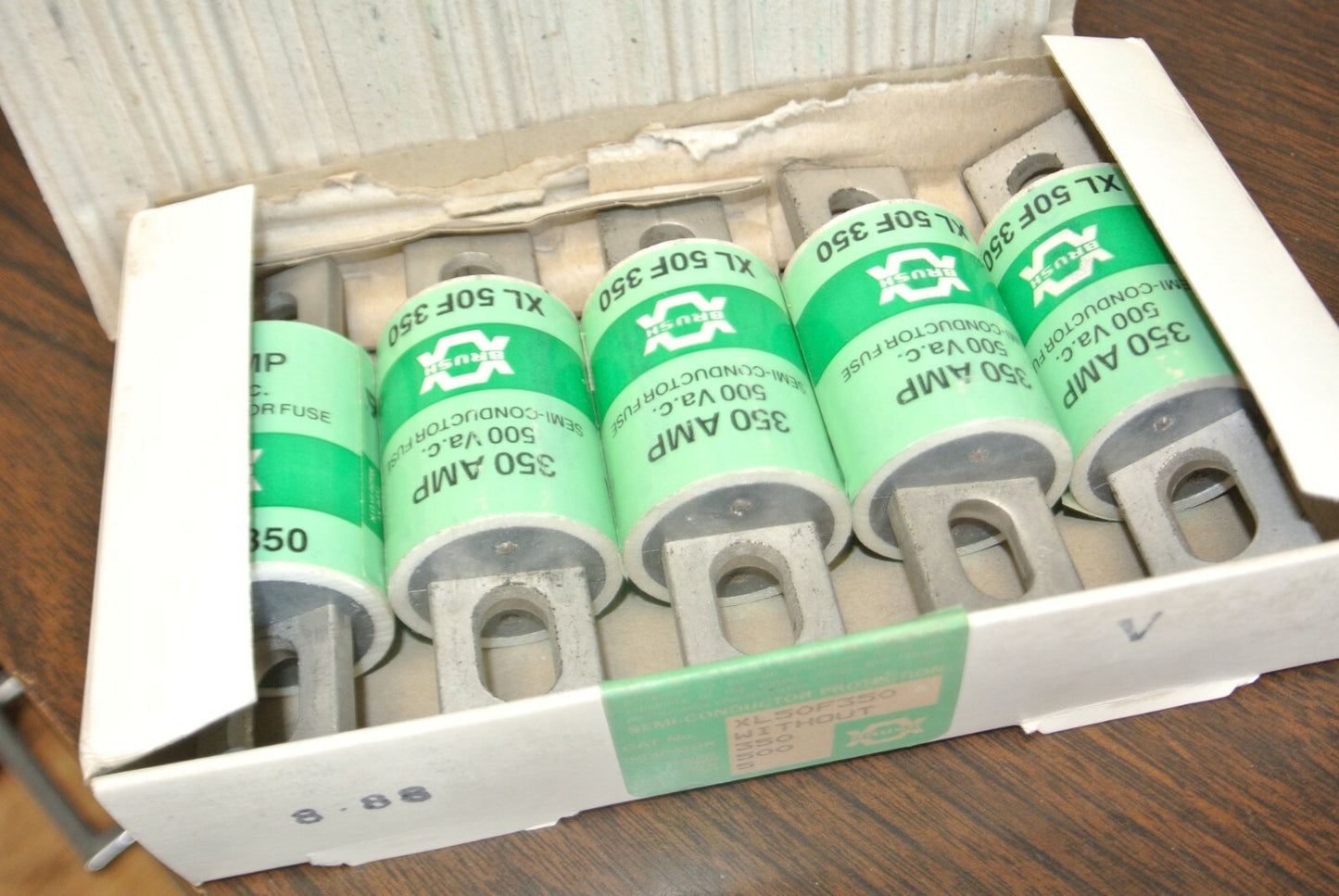 BOX of 5 / BRUSH XL50F350 SEMICONDUCTOR FUSE / 350A / 500VAC / NEW SURPLUS