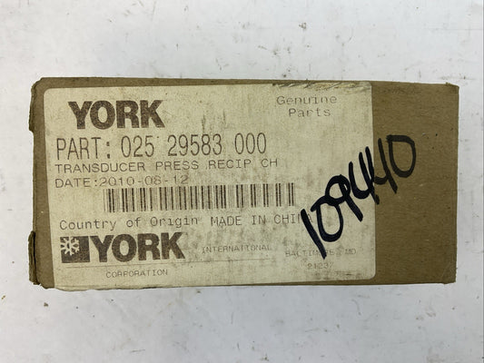 YORK 025 29583 000 TRANSDUCER PRESS RECIP CH