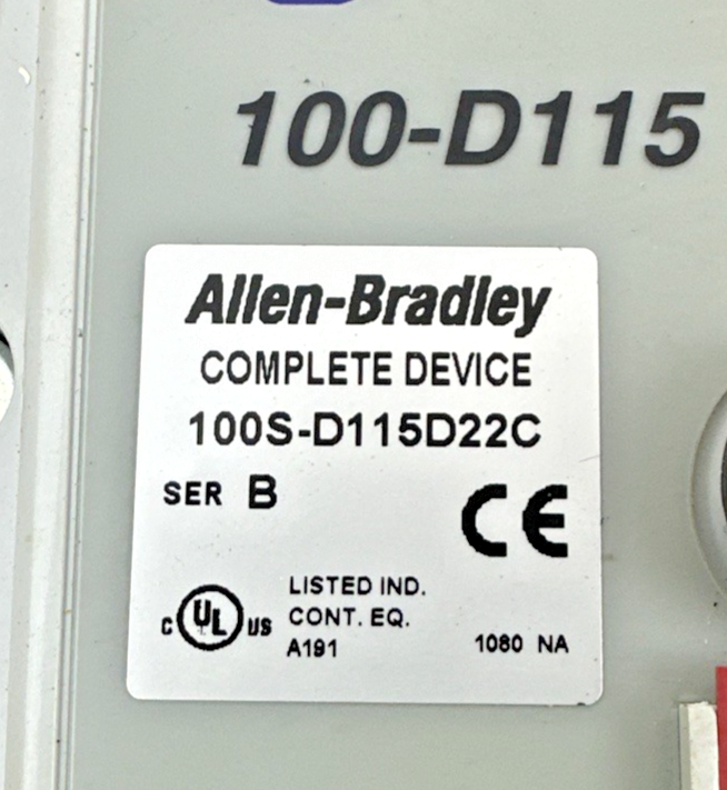 ALLEN BRADLEY 100S-D115D22C CONTACTOR SER.B 250A 12KV 600VAC