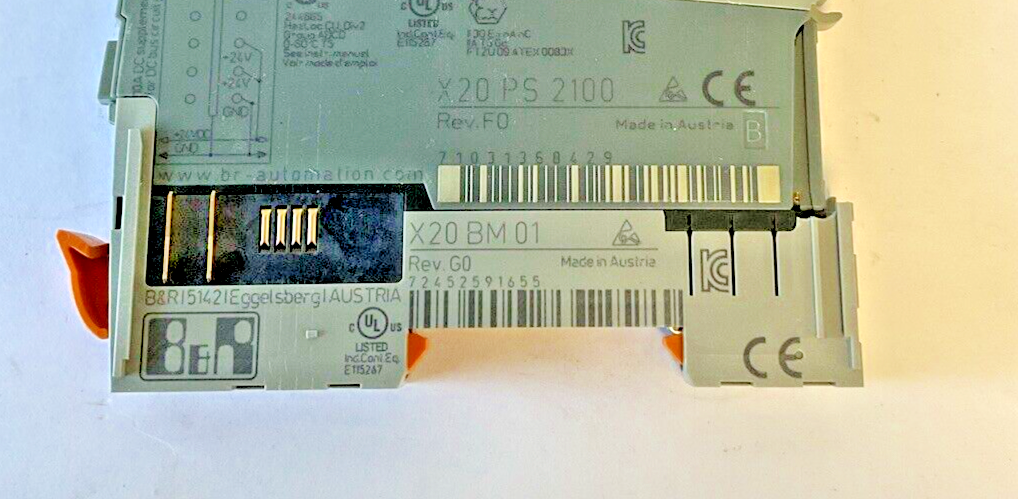 B&R AUTOMATION PLC MODULE POWER SUPPLY X20 PS 2100 REV.F0 X20BM01 REV.G0