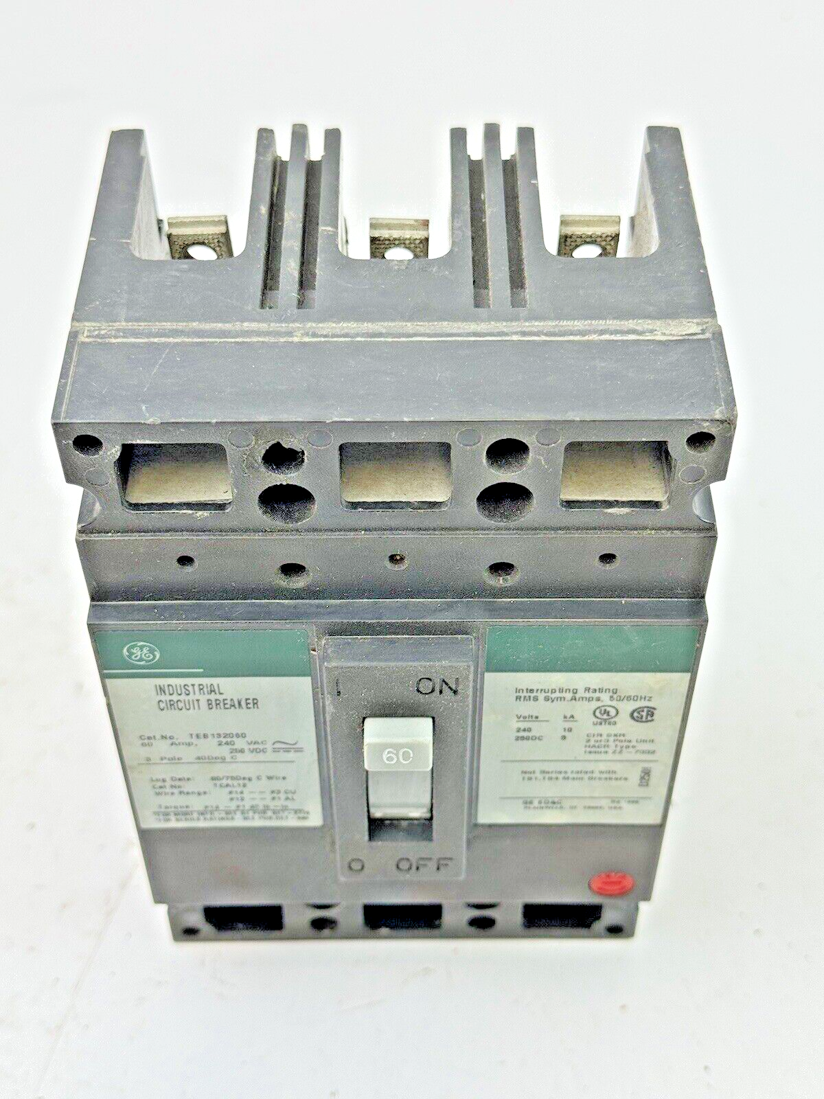GE - TEB132060 - INDUSTRIAL CIRCUIT BREAKER  - 60 A, 240 VAC, 250 VDC, 3 POLE