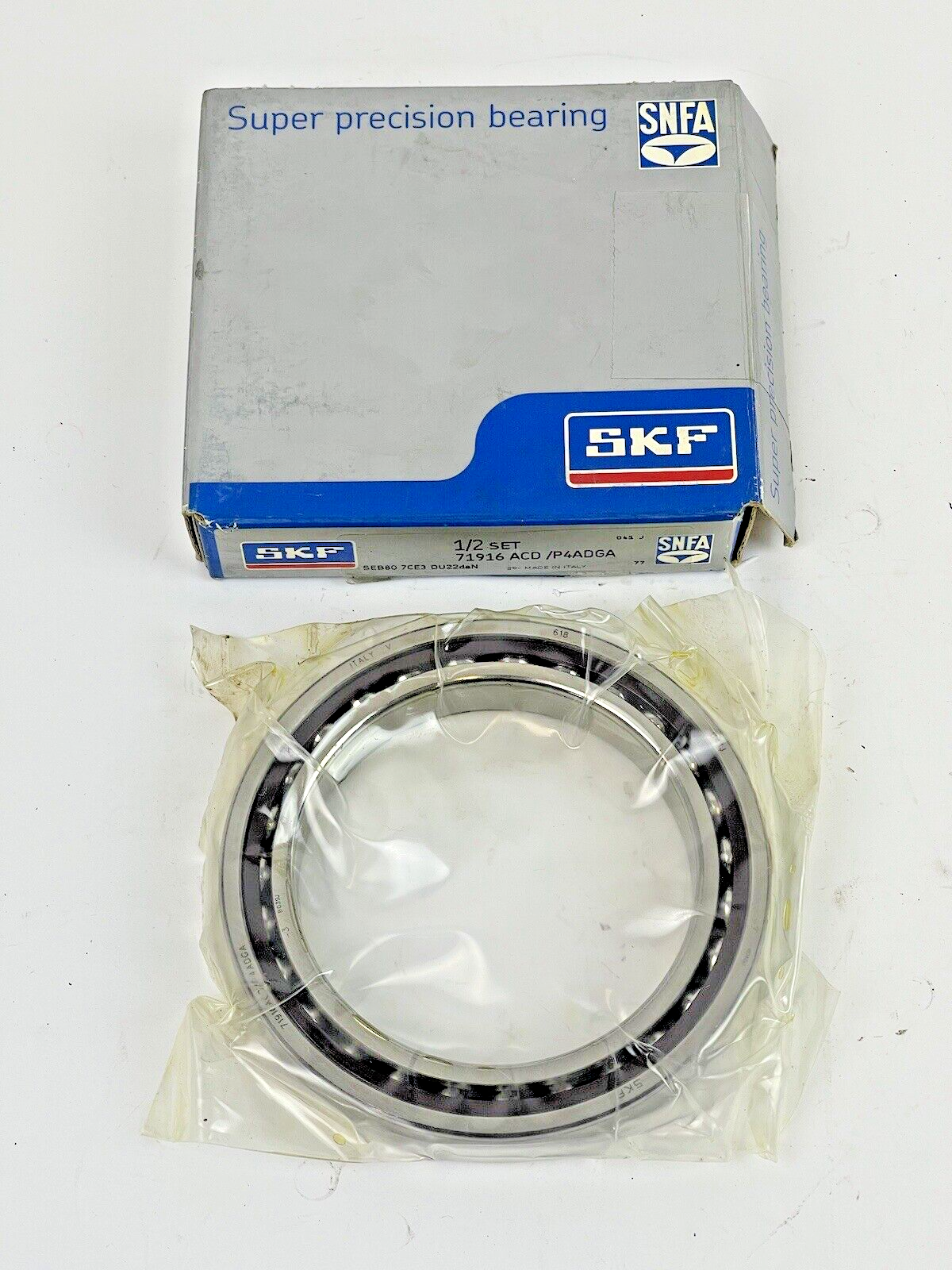 SKF - 71916 ACD/P4ADGA - PRECISION ANGULAR BEARING - 80mm ID x 110mm OD x 16mm W