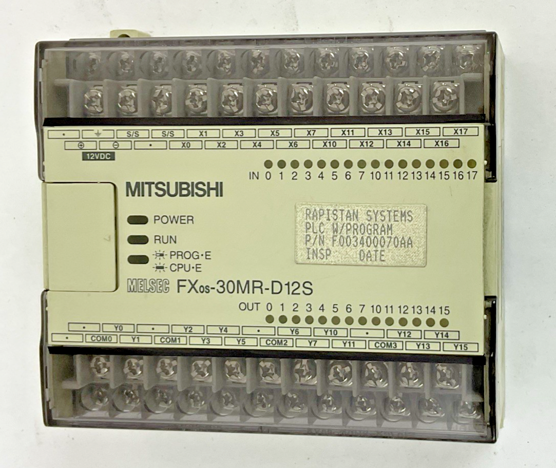 MITSUBISHI FX0S-30MR-D12S PROGRAMMABLE CONTROLLER 12VDC 8W