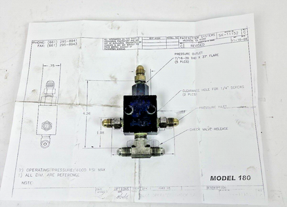 PACESETTER SYSTEMS - MODEL 180 - PILOT OPERATED CHECK VALVE - BRAND NOT STAMPED