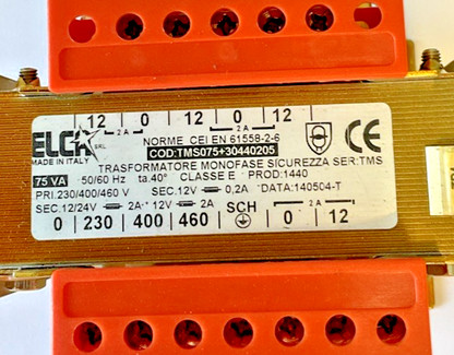 ELCA TMS075+30440205 TRANSFORMER 75VA 50/60HZ 460V 2A