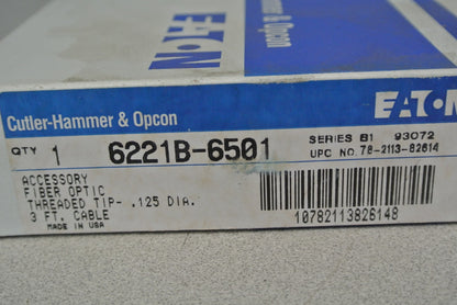 CUTLER-HAMMER & OPCON FIBER OPTIC CABLE / 3-ft. / .125 TIP  /  NEW SURPLUS