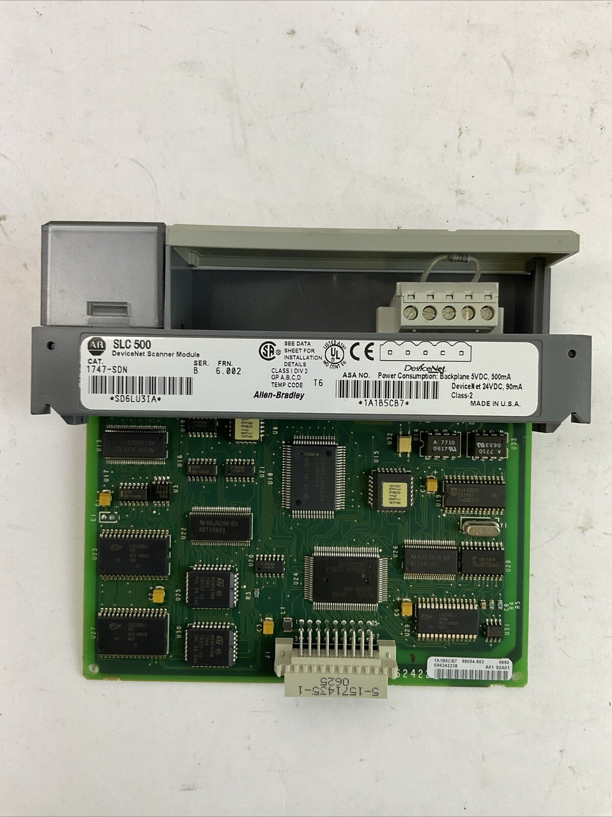 ALLEN BRADLEY 1747-SDN SER B FRN 6.002 SLC 500 DEVICENET SCANNER MODULE