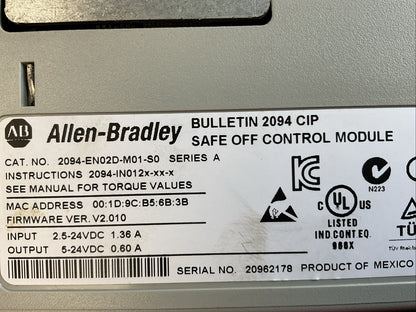 ALLEN-BRADLEY - 2094-EN02D-M01-S0 SER. A / FW VER. 2.010 2094-BM02-M SER. A