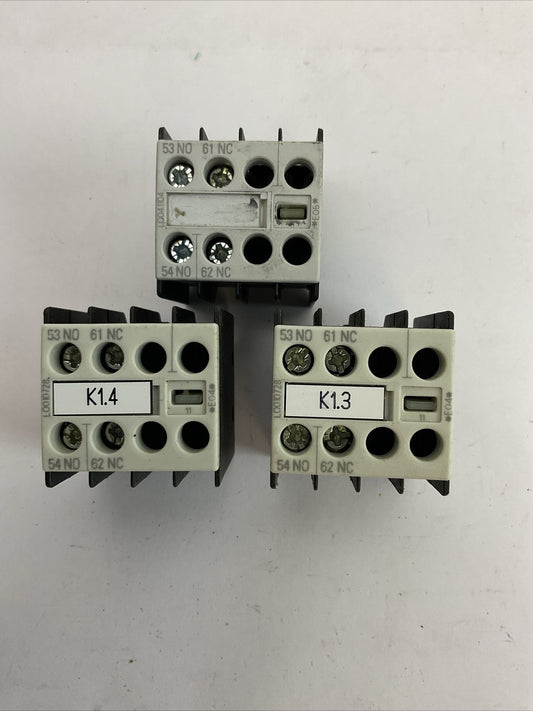 SIEMENS 3RH1911-1FA11 AUXILIARY CONTACT BLOCK 10A 240V GEN. USE (LOT OF 3)