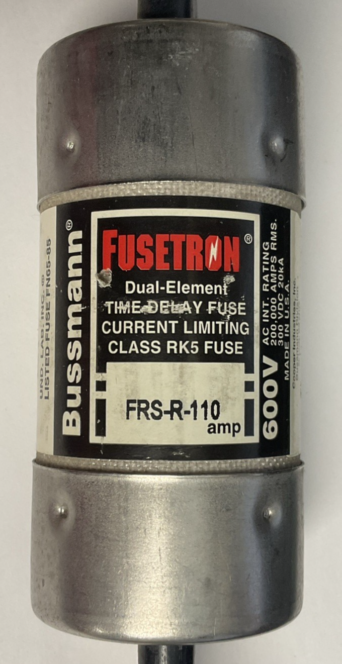 COOPER BUSSMANN FRS-R-110 FUSETRON FUSE 600VAC 300VDC 110A ***LOTOF3***