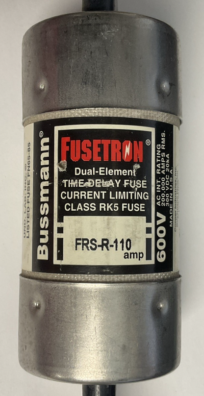 COOPER BUSSMANN FRS-R-110 FUSETRON FUSE 600VAC 300VDC 110A ***LOTOF3***