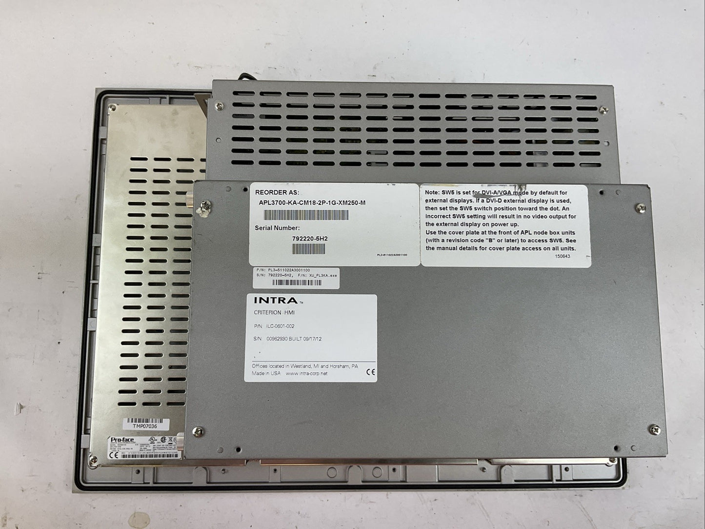 APL3700-KA-CM18-2P-1G-XM250-M INTERFACE INTRA ILC-0601-002 PRO-FACE 6320003-05