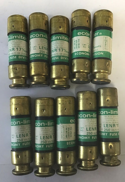 ECONOMY LENR 17-1/2 FUSE CLASS RK5 ECON-LIMITER 250VAC 17-1/2A ***LOTOF10***