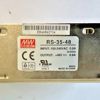 MEAN WELL RS-35-48 POWER SUPPLY 100-240VAC 0.8A 48VDC 50/60HZ
