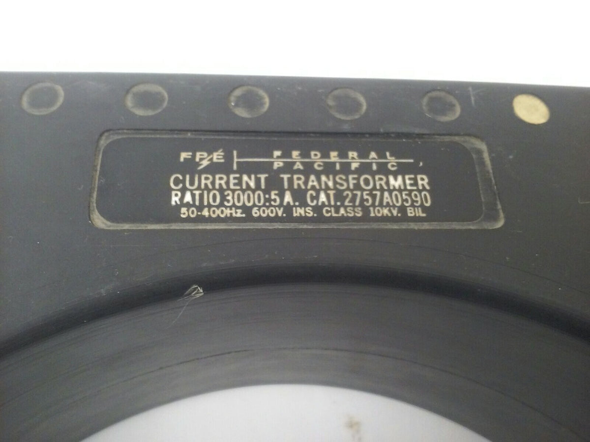 FPE 2757A0590 CURRENT TRANSFORMER RATIO 3000:5A 600V 50-400HZ 10KV