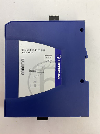 HIRSCHMANN SPIDER II 8TX/1FX EEC RAIL SWITCH 24VDC 8 PORT ETHERNET SWITCH