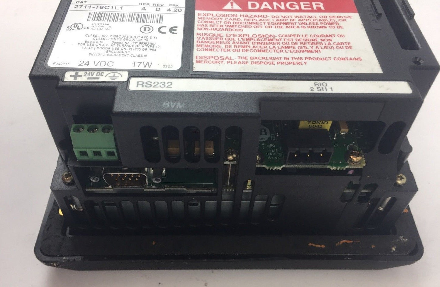 ALLEN BRADLEY 2711-T6C1L1 PANEL VIEW 600 TOUCHSCREEN  SER A REV D FRN 4.20 24VDC