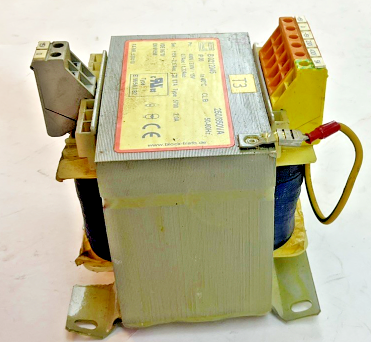 BLOCK B0212045 TRANSFORMER 250/850VA 50-60HZ 400V
