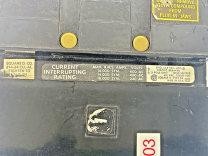 SQUARE D - LK-1265 - CIRCUIT BREAKER -  30 A, 600 VAC, 3 POLE - TYPE FA