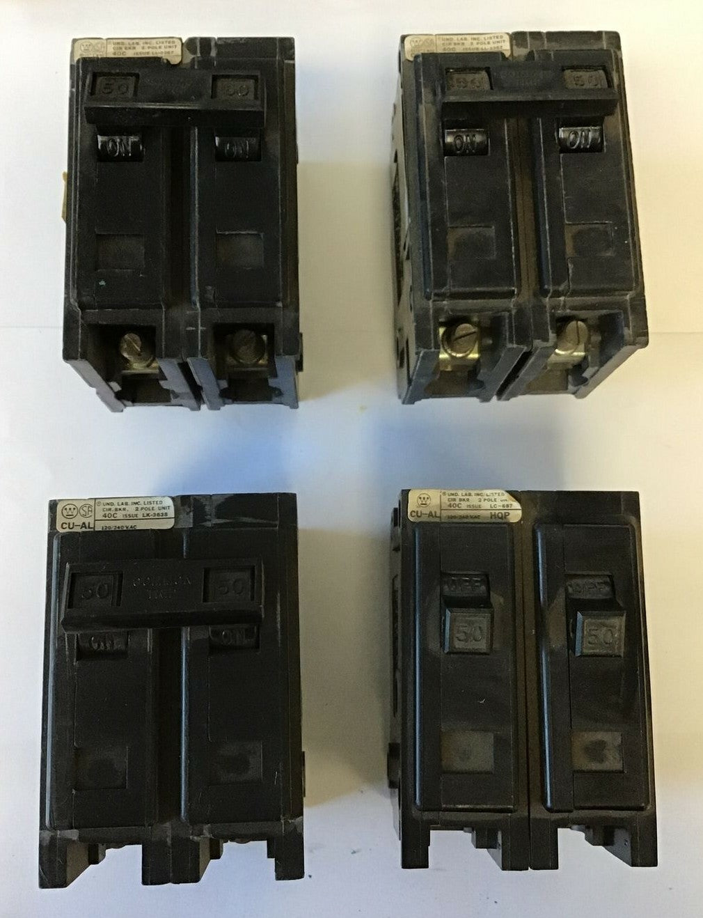 WESTINGHOUSE QPHW2050 CIRCUIT BREAKER 120/240VAC 2POLE 50AMP***LOTOF4***