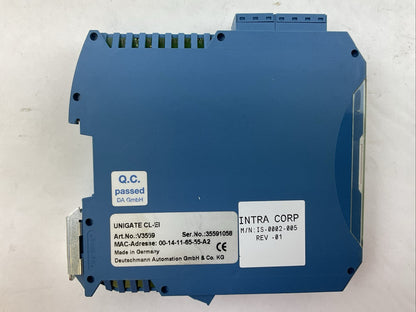 DEUTSCHMANN AUTOMATION RS232/422/485 UNIGATE CL-ETHERNET/IP IS-0002-005 REV -01