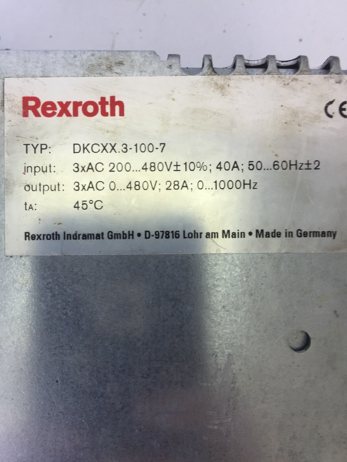 INDRAMAT DKC06.3-100-7-FW ECO DRIVE REXROTH DKCXX.3-100-7 AC SERVO DRIVE