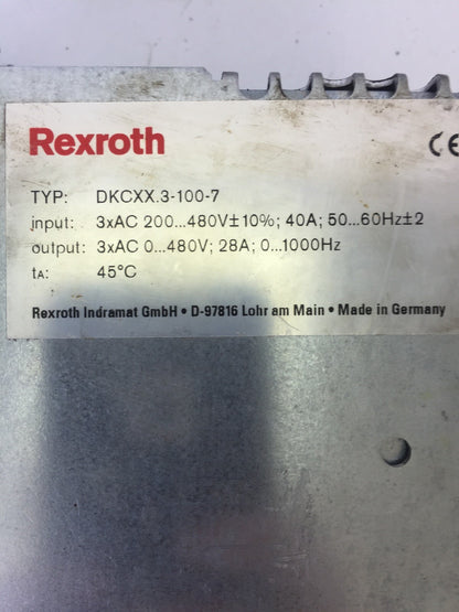 INDRAMAT DKC06.3-100-7-FW ECO DRIVE REXROTH DKCXX.3-100-7 AC SERVO DRIVE