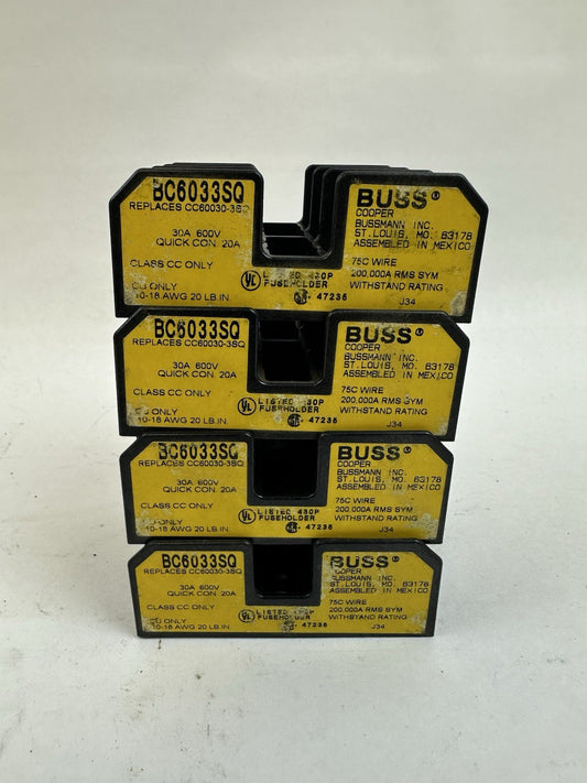 BUSS BC6033SQ 30A 600V FUSEHOLDER LOT OF 4