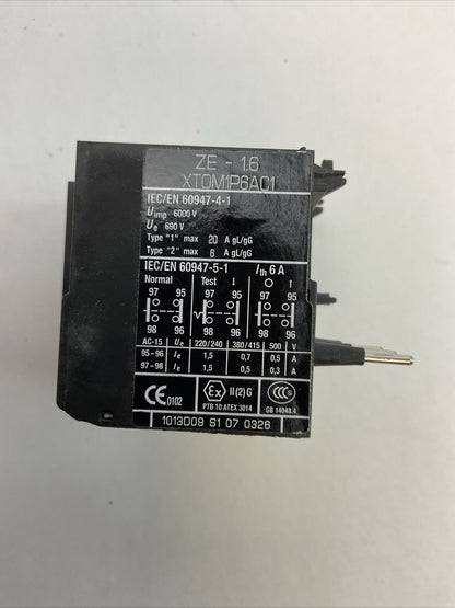 EATON ZE-1,6 MOELLER SERIES OVERLOAD RELAY 1-1.6A ZE-1.6