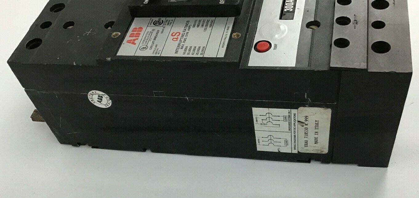 ABB UXAB 718530 R 999 300AMP CIRCUIT BREAKER  TYPE JS 500VDC/480VAC