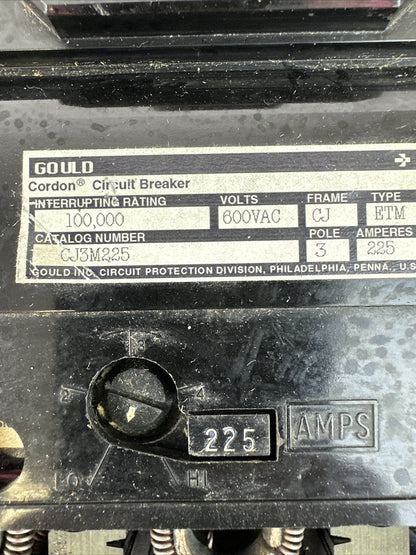 GOULD CJ3M225 CIRCUIT BREAKER 600VAC 225A 3POLE A6KA CURRENT LIMITING