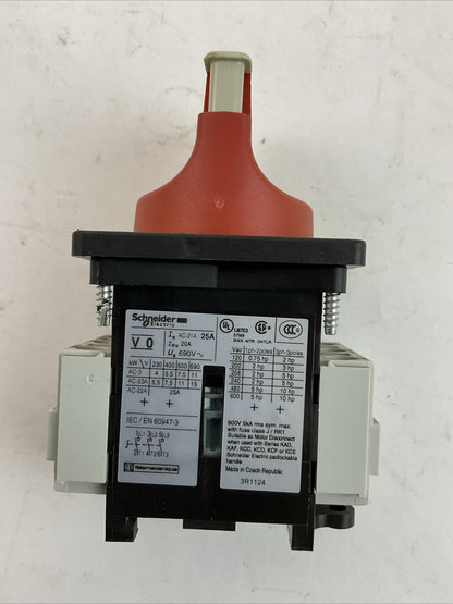 SCHNEIDER ELECTRIC V0 3R1124 DISCONNECT SWITCH 600VAC 3PH 10HP 25A