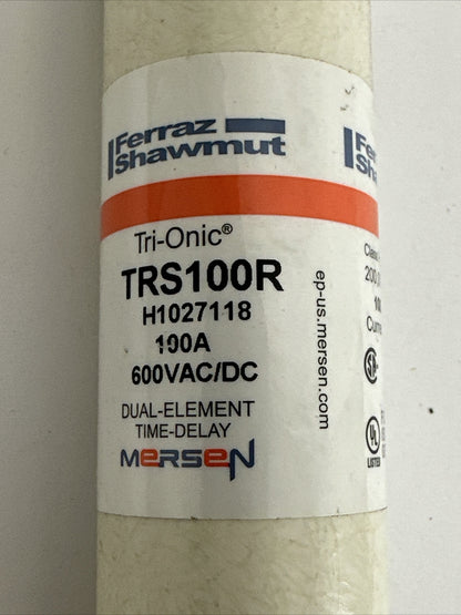 FERRAZ SHAWMUT TRS100R 100A 600V TRI-ONIC FUSE DUAL ELEMENT TIME DELAY CLASS RK5
