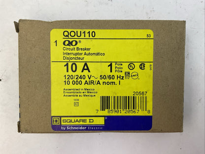 SQUARE D QOU110 CIRCUIT BREAKER 10A 120/240VAC