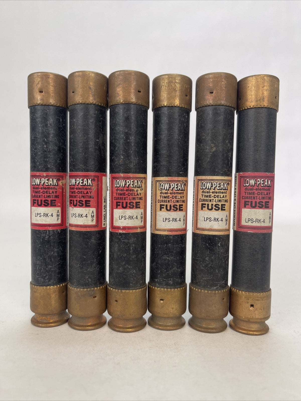 COOPER BUSSMANN LPS-RK-4 LOW-PEAK DUAL ELEMENT FUSE 600VAC (LOT OF 6)