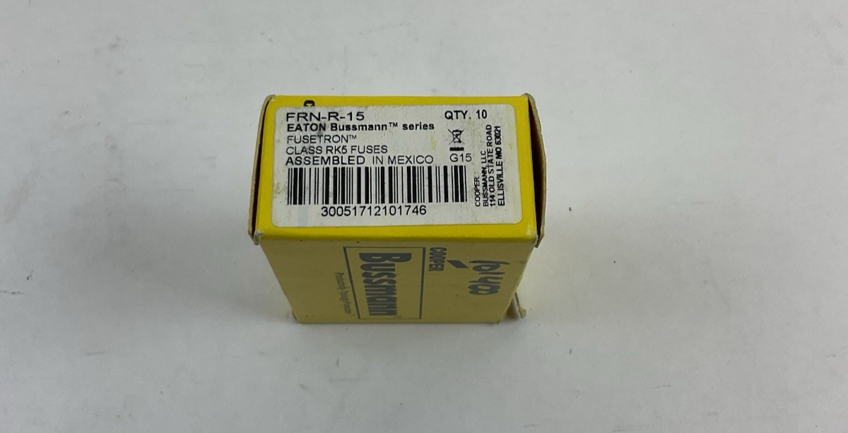 COOPER BUSSMANN FRN-R-15 FUSETRON FUSE CLASS RK5 250V 15 AMP 10 PACK