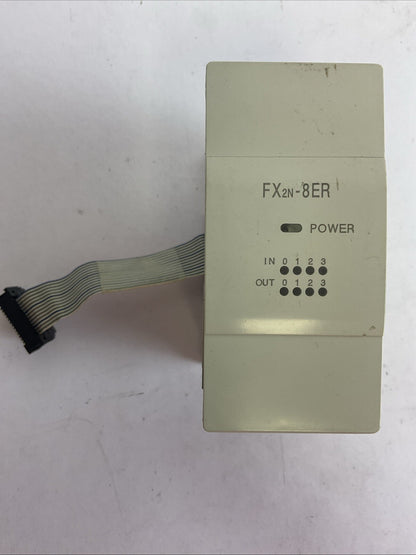MITSUBISHI FX2N-8ER PROGRAMMABLE CONTROLLER OUT 30VDC 250VAC 2A IN 24VDC .5mA