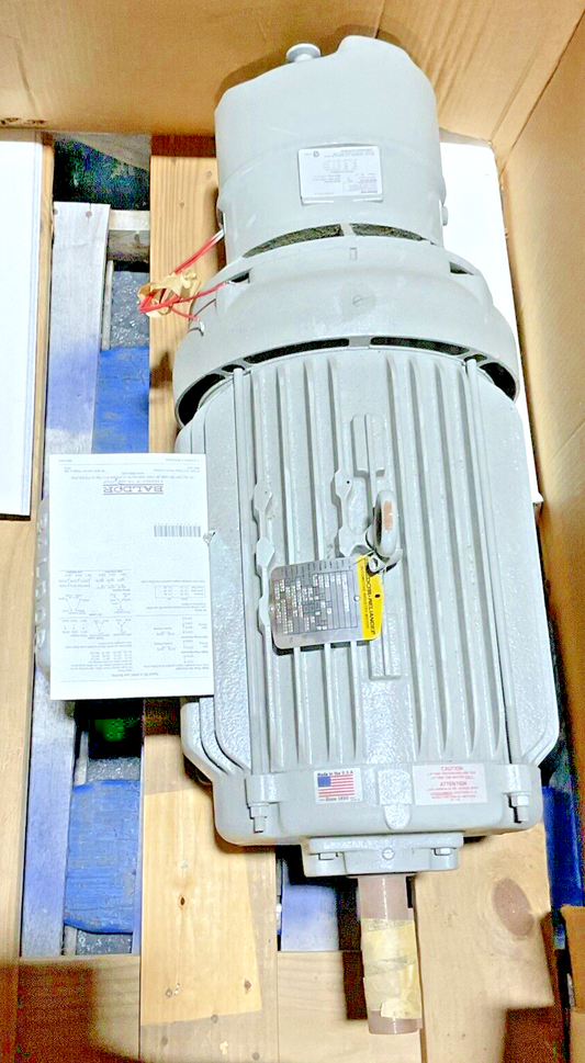 BALDOR 15HP 1765RPM 18A MOTOR W/ STEARN 108705100GLF BRAKE REV.B 50LB-FT