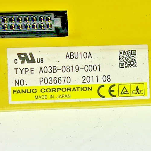 FANUC A03B-0819-C001 PLC CARD RACK ABU10A