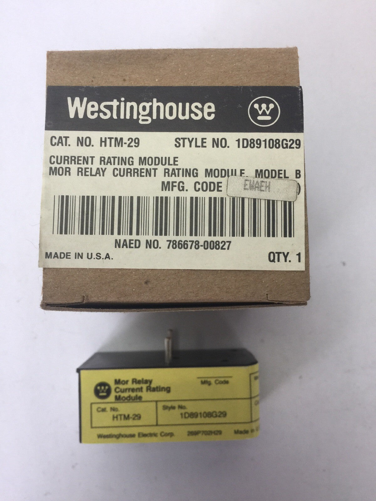 WESTINGHOUSE HTM-29 MOR RELAY CURRENT RATING MODULE MODEL B HEATER MODULE