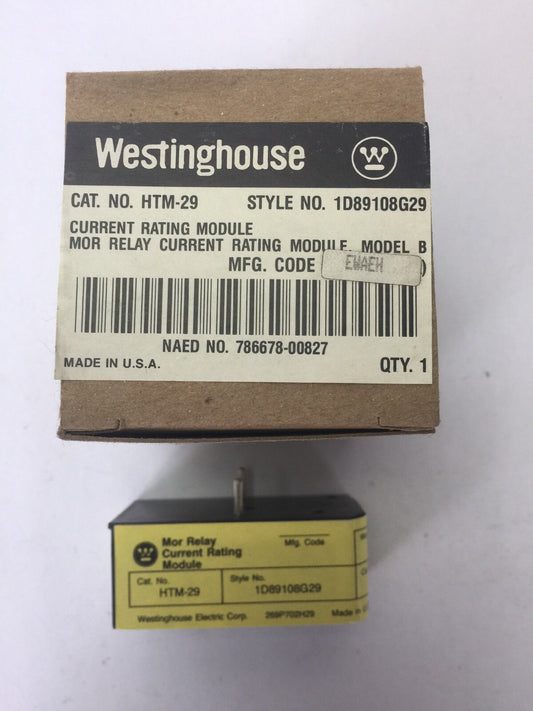WESTINGHOUSE HTM-29 MOR RELAY CURRENT RATING MODULE MODEL B HEATER MODULE