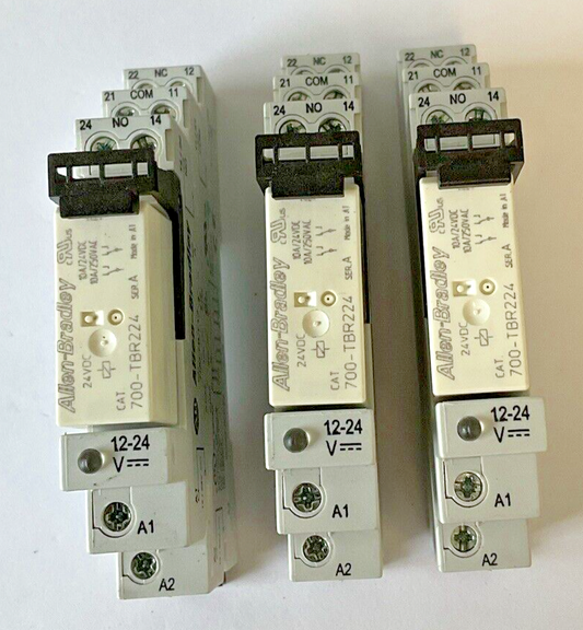 ALLEN BRADLEY 700-HLT12 TERMINAL BLOCK RELAY 24VDC W/700-TBR224 ***LOTOF3***