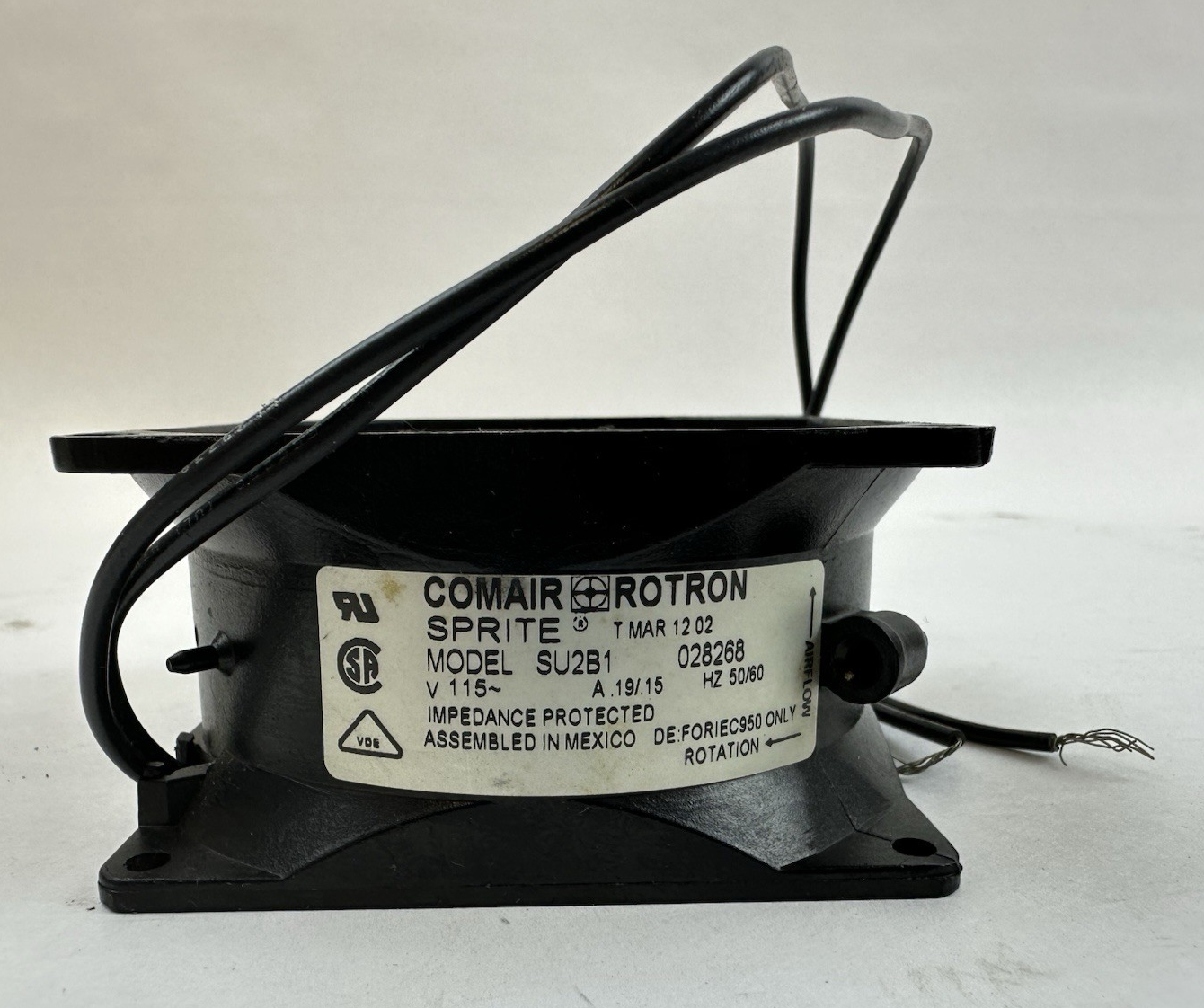 COMAIR ROTRON 028268 FAN MODEL SU2B1 115V 50/60HZ
