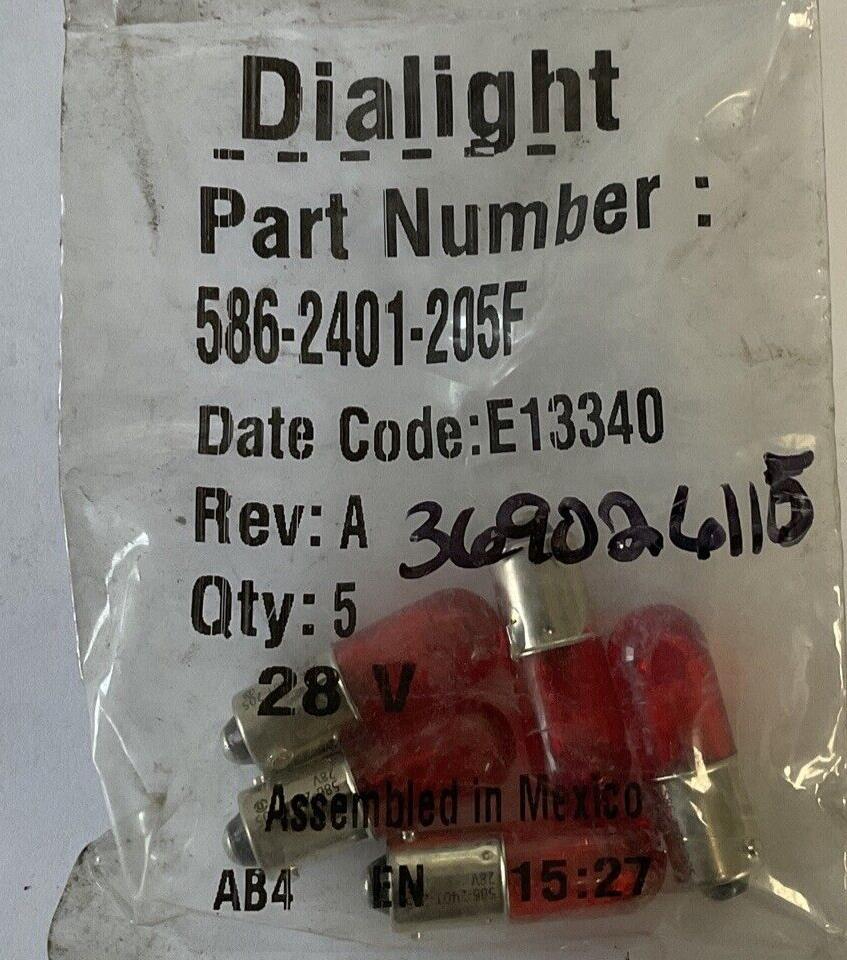 DIALIGHT 586-2401-205F RED LED BULB REV.A  28V ***LOTOF5***