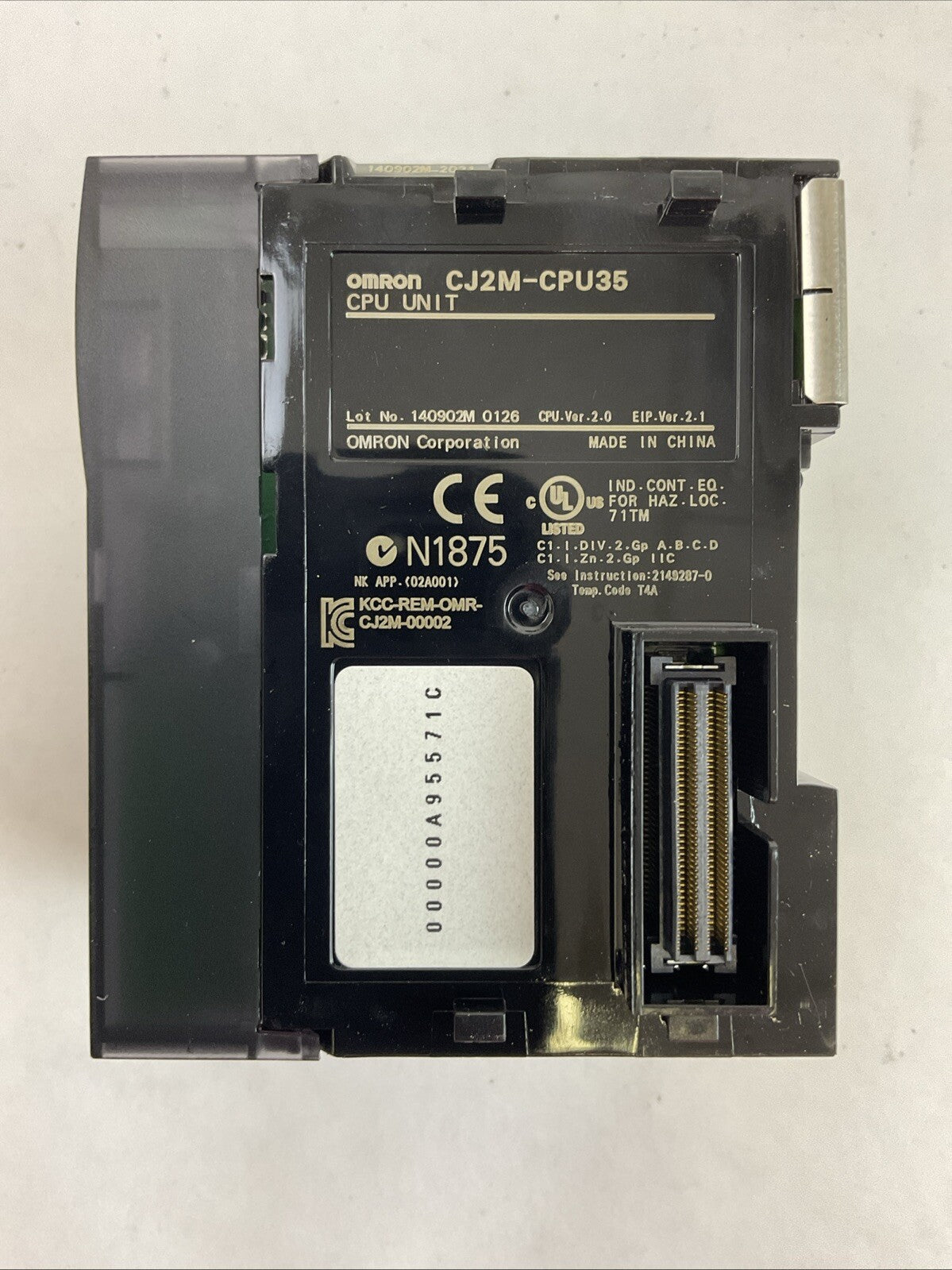 OMRON CJ2M-CPU35 CPU UNIT CPU VER 2.0 EIP VER 2.1 PROGRAMMABLE CONTROLLER