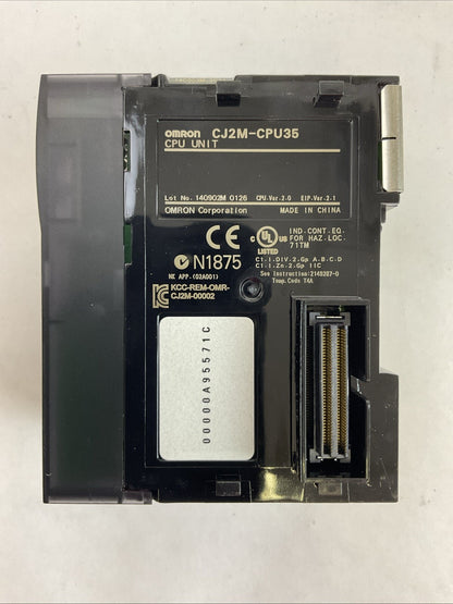 OMRON CJ2M-CPU35 CPU UNIT CPU VER 2.0 EIP VER 2.1 PROGRAMMABLE CONTROLLER