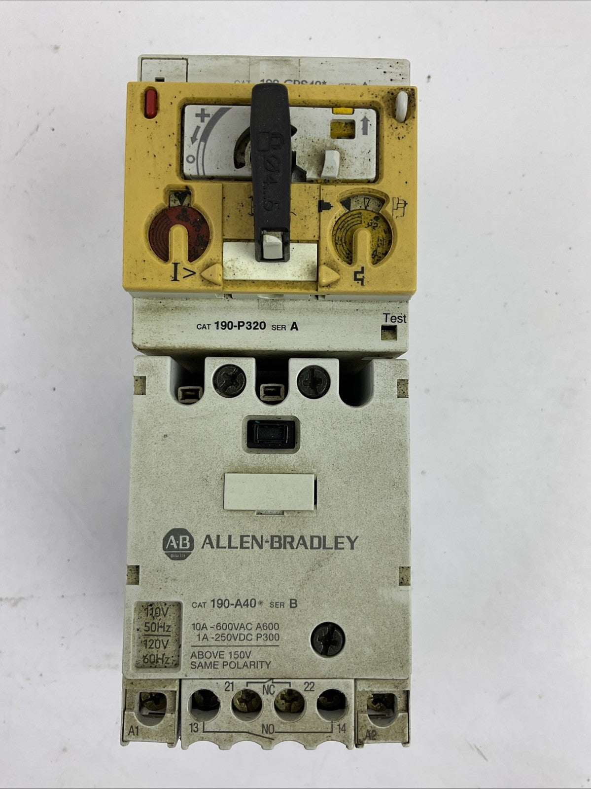 ALLEN BRADLEY 190-CPS40* SER A COORDINATED PROTECTED STARTER 480Y/277VAC