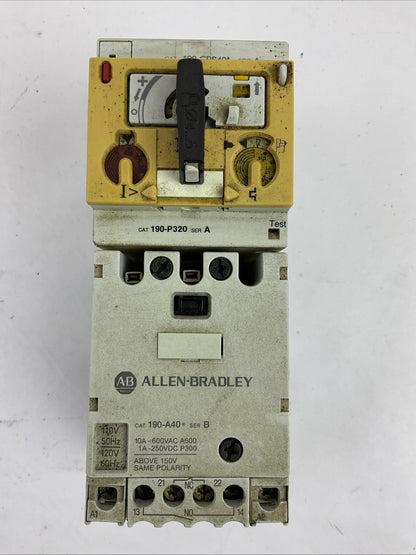 ALLEN BRADLEY 190-CPS40* SER A COORDINATED PROTECTED STARTER 480Y/277VAC