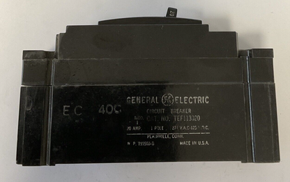 GENERAL ELECTRIC TEF113020 CIRCUIT BREAKER 20A 1POLE 277VAC 125VDC ***LOTOF2***